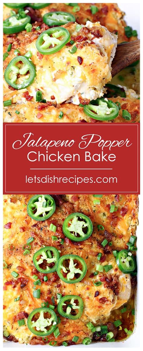 Healthy Jalapeno Popper Chicken, Baked Jalapeno Chicken, Chicken Jalepeno Popper Bake, Jalapeno Ranch Chicken, Jalapeño Chicken Popper, Baked Jalapeno Popper Chicken, Jalapeño Chicken Bake, Cream Cheese Jalapeno Chicken, Jalopena Popper Chicken Casserole Recipe