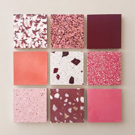 Pink Terrazzo Floor, Pink Terrazzo Tile, Terrazzo Pink, Pink Terrazzo, Colorful Terrazzo, Terrazzo Tile, Terrazzo Tiles, Interior Design Boards, Pink Tiles