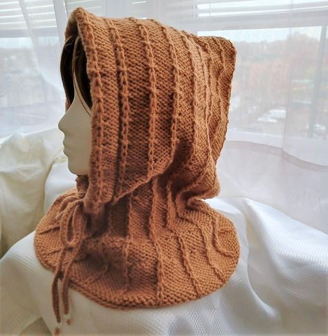 Calda Hooded Cowl Knitting pattern by Primrose Patterns Hood Knitting Pattern, Knitting Clothes Patterns, Cowl Hood, Knitting Clothes, Cowl Knitting, Hooded Cowl, Work Flats, Cowl Knitting Pattern, Knit Cowl