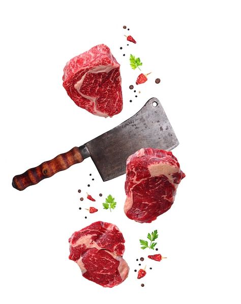 Photo raw marbled ribeye steak and butch... | Premium Photo #Freepik #photo #angus #red-meat #raw-beef #beef-meat Butchers Knife, Meat Art, Meat Butcher, Meat Store, T Bone Steak, Bead Weaving Tutorials, Butcher Knife, Fresh Meat, Ribeye Steak