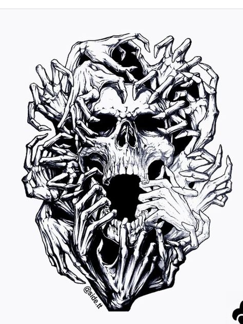 Thigh Piece Tattoos, Evil Skull Tattoo, Black Art Tattoo, Evil Tattoos, Sharpie Tattoos, Skull Art Drawing, Elbow Tattoos, Pieces Tattoo, Skull Pictures