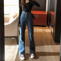 Shop Women's Pants Online | Bottoms | YesStyle Bootleg Jeans Outfit, Bootcut Jeans Outfit, Wide Leg Jeans Outfit, Look Office, Bootleg Jeans, Jeans Outfit Women, Image Swag, Causual Outfits, Swaggy Outfits