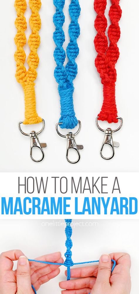 Macrame Lanyard Diy, Macrame Lanyards, Macrame For Kids, Beginner Macrame Projects, Macrame Knots Step By Step, Macrame Beginners, Macrame Lanyard, Lanyard Tutorial, Lanyard Diy