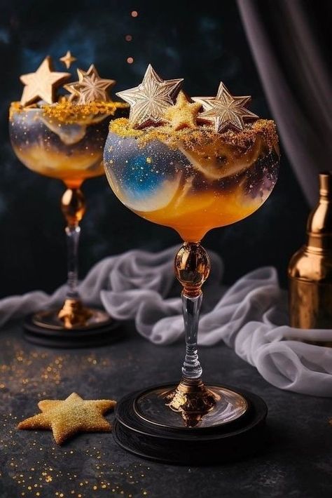 Cosmic Cocktails, Magic Desserts, Kingdom Building, Fantasy Food, 귀여운 음식 그림, Pretty Drinks, Fancy Desserts, Fancy Food, Cute Desserts