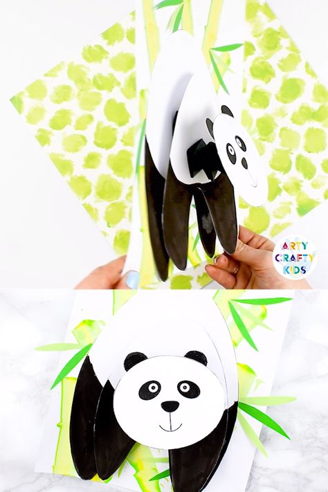 Pet Rocks Craft, Paper Panda, Panda Pop, Panda Craft, Bee Crafts For Kids, Sheep Crafts, Fox Crafts, Art And Craft Videos, Animal Crafts For Kids