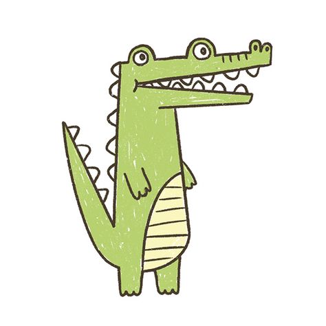 Crocodile on vacation on Behance Crocodile Doodle Easy, Alligator Doodle Easy, Crocodile Drawing Simple, Alligator Doodle, Crocodile Doodle, Cute Crocodile Drawing, Cute Crocodile Illustration, Crocodile Graphic, Crocodile Drawing