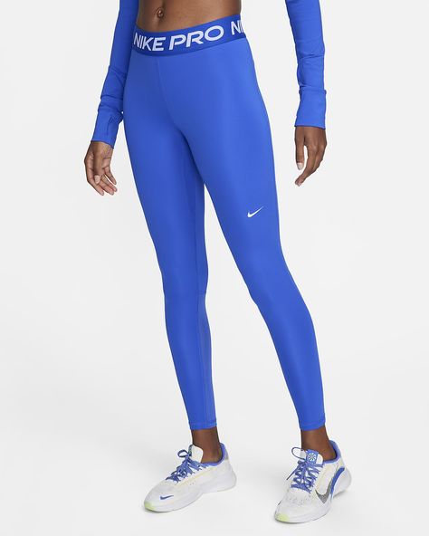 Blue Nike Pros, Mesh Panel Leggings, Blue Tights, Nike Pro Leggings, Nike Pro Women, Leggings Nike, Womens Leggings, Womens Nike, Blue Leggings