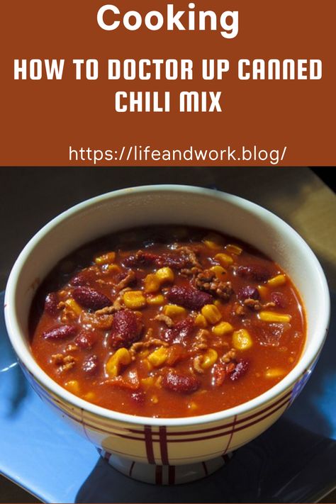 How to Dress Up Canned Chili Can Chili Recipes Simple, Recipes Using Canned Chili Beans, Canned Chili Ideas, Canned Chili Beans Recipes, 7 Can Chili Recipe, Can Chili Recipes, Canned Chili Recipes, Hormel Chili Recipe, Canned Black Eyed Peas