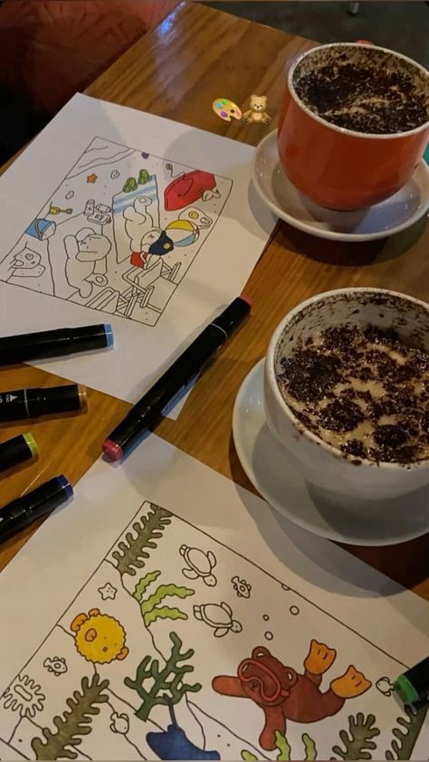 Coloring Date Aesthetic, Best Friend Dates Ideas, Coloring Date Night, Date Ideas With Friends, Couple Dates Aesthetic, Dates Ideas Aesthetic, Bestie Dates Ideas, Friend Dates Aesthetic, Date Ideas Activities