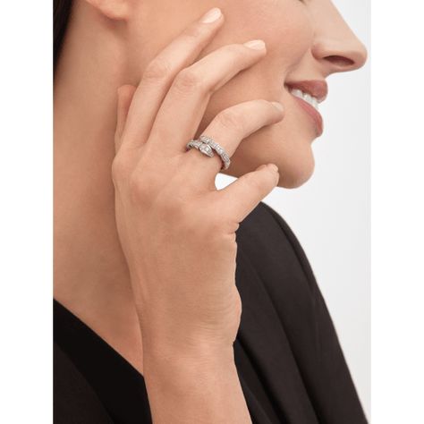 Serpenti Viper Ring 356886 | Bvlgari Bvlgari Serpenti Ring White Gold, Bvlgari Serpenti Ring, Bvlgari Ring, Bulgari Jewelry, Bvlgari Jewelry, Bvlgari Serpenti, Bypass Ring, Gold Ring Sets, Ring Fit