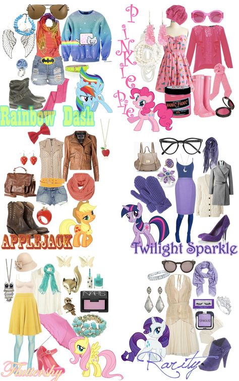 My Little Pony inspired outfits My Little Pony Outfits, Mlp Outfits, Mlp Cosplay, My Little Pony Costume, My Little Pony Party, Diy Outfits, Nyan Cat, Pony Party, My Lil Pony