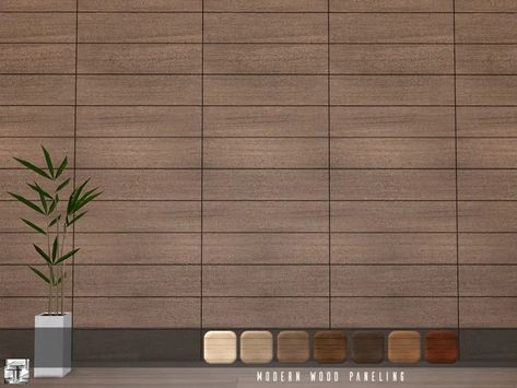 SC4-113813_MAIN Sims 4 Wood Wallpaper, Sims 4 Wood Wall, Sims 4 Cc Wallpaper Modern, Sims 4 Paneling Cc, Sims 4 Wall Cc, Modern Wood Paneling, Sims 4 Cc Walls, Sims4 Furniture, Mod Wall