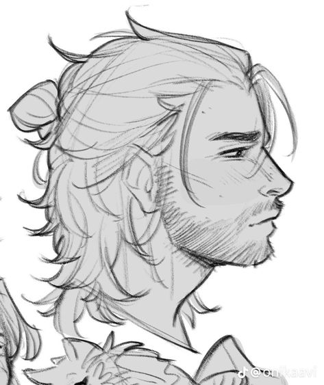 Scruffy Character Design, Bald Character Art, Bald Character Design, Geralt Art, Dnd Cowboy, Gale Baldurs Gate 3, Scruffy Man, Scruffy Hair, Oc Drawings