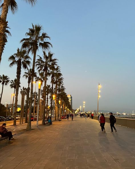 Beautiful view of the famous Barceloneta Beach - Barcelona, Spain