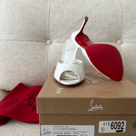 Christian Louboutin Me Dolly 100, white/blanco, size... - Depop Me Dolly Louboutin, Louboutin Me Dolly, Heels Classy, White Heels, Christian Louboutin, Size 7, The 100, Heels, Makeup