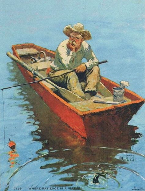 Fishing Pictures Photography, Patience Is A Virtue, Fly Fishing Art, Calendar Art, Fishing Art, Fish Tales, Fishing Pictures, Fish Drawings, Gone Fishing