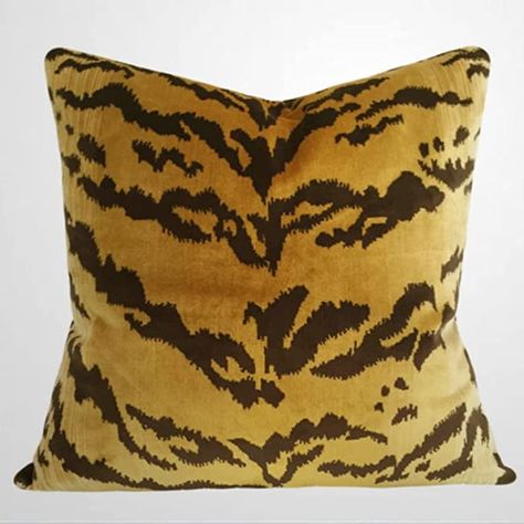 Chinoiserie Pillow Covers, Tiger Pillow, Chinoiserie Pillow, Modern Decorative Pillows, Animal Print Pillows, Ranch Remodel, Couch Pillow Covers, Silk Velvet Fabric, Blue Pillow Covers