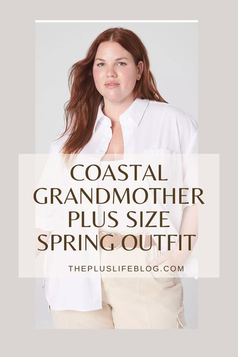 I'm obsessed with the coastal grandmother look, and you can't go wrong with a white button down top. I've loved these plus size outfit ideas for spring! Costal Grandma Plus Size, Plus Size Coastal Grandmother Outfits, Plus Size Summer Outfits 2023 Women Over 50, Plus Size Summer Outfits Over 50, Plus Size Button Down Shirt Outfit, Plus Size White Button Down Shirt Outfit, Plus Size Coastal Grandmother, Florida Vacation Outfits, Plus Size Spring Dresses