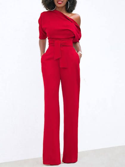 womens jumpsuit Red Jumpsuit Outfit Wedding, Red Jumpsuit Outfit Classy, Red Jumpsuit Outfit, Red Jumpsuits Outfit, Jumpsuit Outfit Wedding, Rehearsal Dinner Outfits, Classy Jumpsuit, Soiree Dress, Outfit Classy