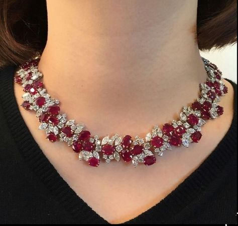 Vintage Maximalism, Ruby Diamond Necklace, Red Stone Necklace, Beautiful Diamond Necklace, Ruby And Diamond Necklace, Decisions Decisions, Burmese Ruby, Diamond Initial Necklace, Dainty Diamond Necklace