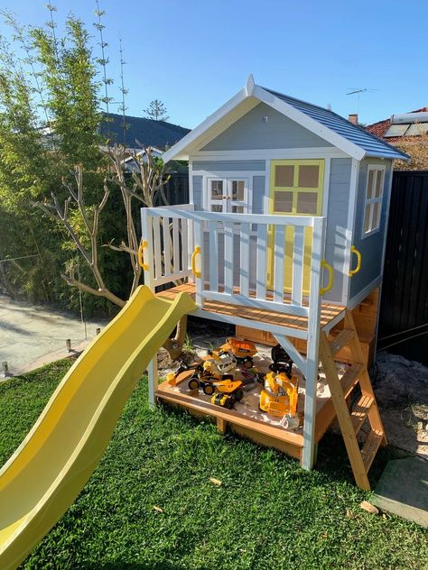 Cubby House Ideas, Wooden Cubby, Backyard Design Ideas Budget, Cubby House, Treated Timber, Playing Outside, Cubby Houses, Mud Kitchen, Fancy Houses