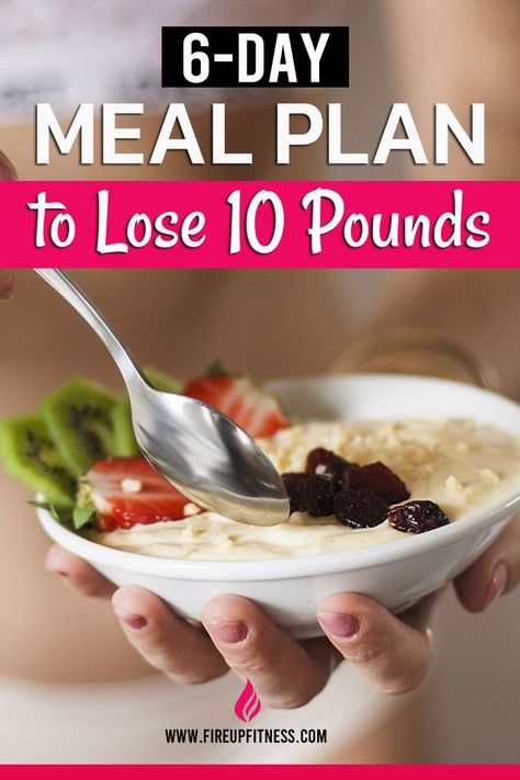 6-Day Meal Plan to Lose 10 Pounds 🍏🔥 Loose Weight Food, Easy Weekly Meals, One Week Meal Plan, Food To Gain Muscle, Healthy Journey, Balanced Meal Plan, Easy Healthy Eating, Body Fat Loss, Belly Fat Diet