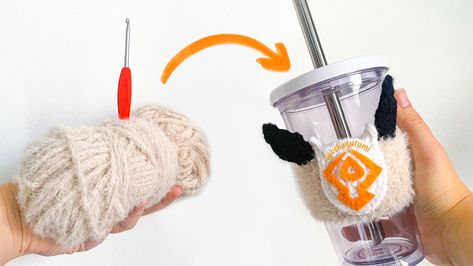 a super cute crochet gift idea for any genshin impact player Genshin Impact Crochet, Super Cute Crochet, Crochet Gift, Cup Sleeve, Coffee Cozy, How To Crochet, Learn To Crochet, Figure It Out, Crochet Gifts