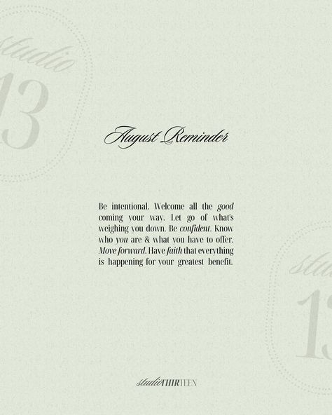 August 1st, here’s to a new month filled with productive days & endless possibilities. This month we embrace each challenge with determination & celebrate each success with gratitude. 🤍 Wishing you a wonderful month 🫶🏻😊 ______ #august1st #august #reminder #motivational #positiveaffirmations #motivationalquotes #quote #inspirationalquotes #womensupportingwomen #smallbusinesssupport #womenempowerment #womenownedbusiness #loveeveryone #nocompetition #gratitudequotes #aesthetic August Reminder, August Quotes, August 1st, Love Everyone, Productive Day, Gratitude Quotes, New Month, Know Who You Are, Have Faith