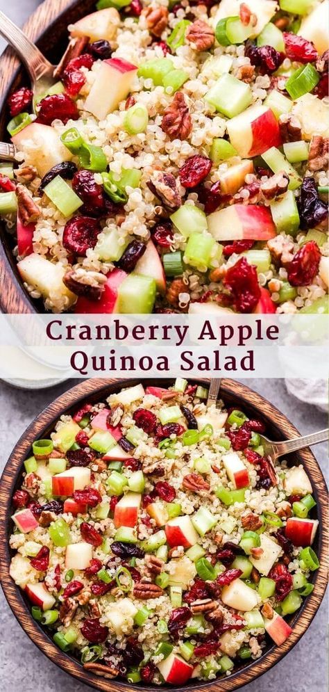 Apple Quinoa Salad, Apple Quinoa, Salad Macaroni, Salad Quinoa, Salads Pasta, Cranberry Apple, Salad Pasta, Makanan Diet, Pasta Salads