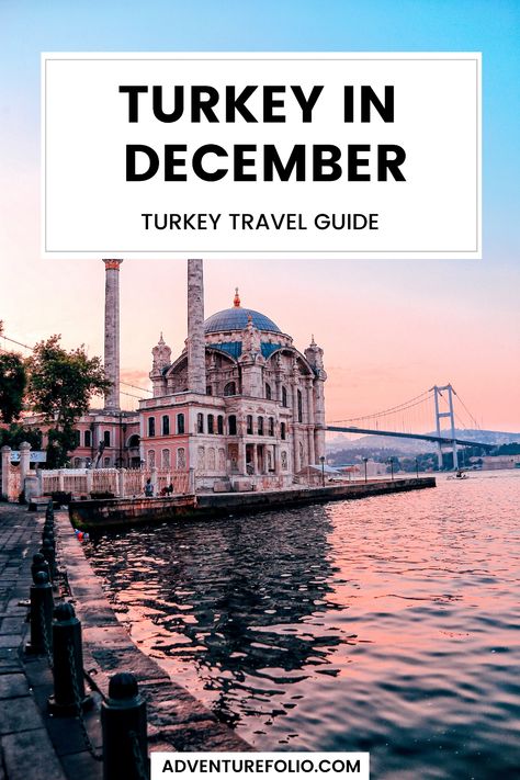 Planning a trip to Turkey in December? Read the best guide for weather, the best things to do, events, and what to wear in December. 🤩 Travel To Turkey, December Weather, Trip To Turkey, Best Time To Travel, Turkey Travel Guide, October Holidays, Visit Turkey, Turkey Country, Winter Air