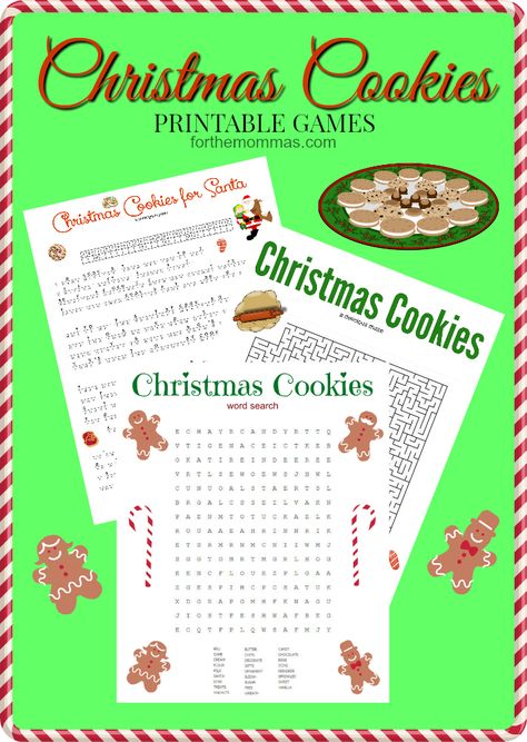 FREE Printable Christmas Cookie Games Cookie Exchange Games, Christmas Cookies For Santa, Word Puzzles For Kids, Christmas Math Worksheets, Christmas Cookie Party, Hbd Quotes, Games Christmas, Cookie Exchange Party, Christmas Teaching