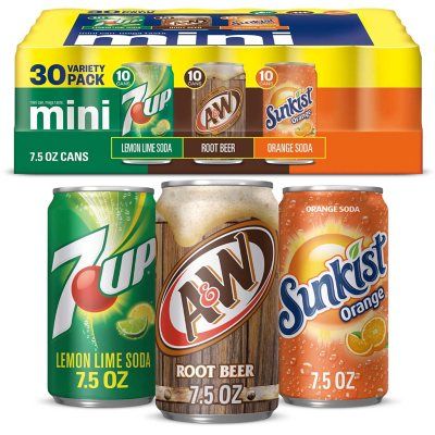 Sunkist Orange, Carbonated Soft Drinks, A&w Root Beer, Fanta Can, Lemon Lime Soda, Root Beer Float, Orange Soda, Box Cake Mix, Sams Club