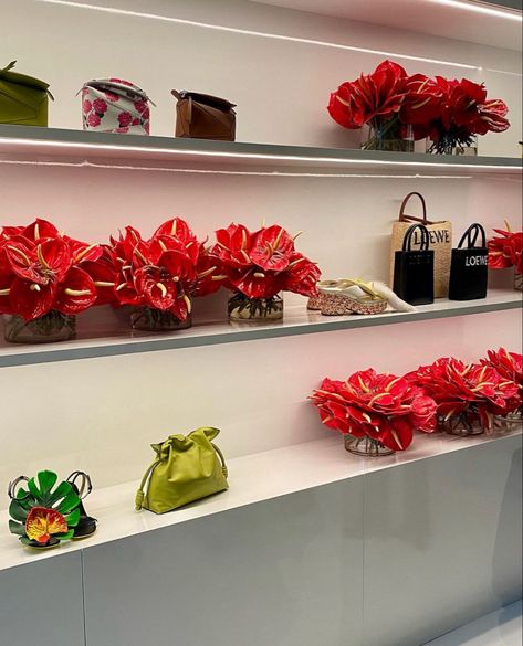 MATCHES FASHION, Carlos Place, Mayfair, London, UK. “Anthurium Floral for Spring” For LOEWE. Uploaded, pinned, post by Ton van der Veer. Loewe Flower, Bag Shoot, Anthurium Flower, Pinned Post, Mayfair London, Loewe Bag, Matches Fashion, Flower Show, London Uk