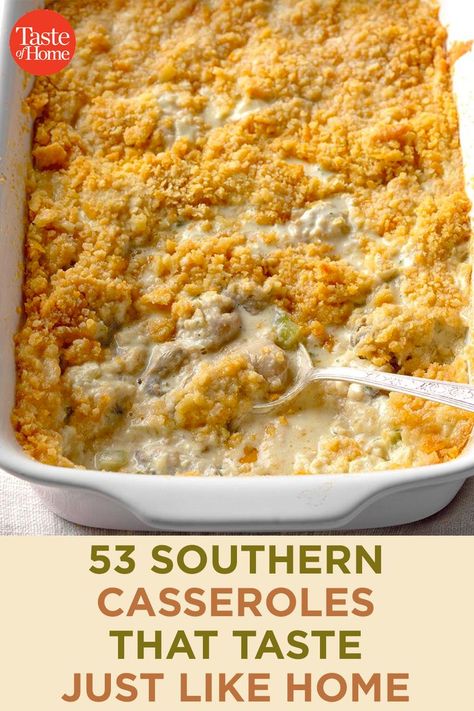 53 Southern Casseroles That Taste Just like Home Country Cooking Southern, Southern Easy Recipes, Good Southern Dinner Recipes, Southern Casseroles For Dinner, Southern Style Casseroles, Thanksgiving Soul Food Southern Style, Southern Family Dinner Ideas, Casserole Recipes Southern, Southern Discourse Recipes