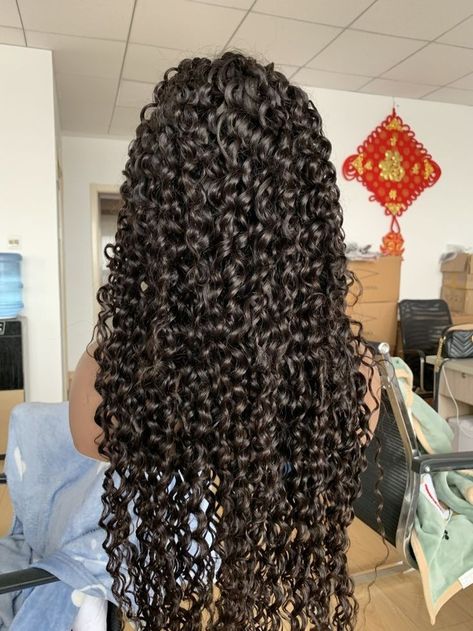 Water Waves Hair, Water Wave Hairstyles, 30 Inch Hair, Water Curls, Curly Hair Goals, Wave Curly Hair, Perfect Curly Hair, Curly Hair Bundles, Long Natural Curly Hair