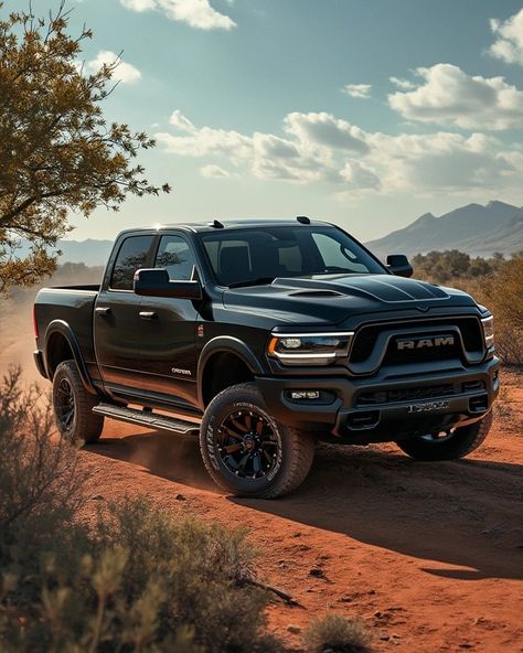 Ram 1500 TRX ➡️ Engine: 6.2L Supercharged HEMI® V8 ➡️ Power: 702 hp / 523 kW ➡️ 0-100 kph: 4.5 seconds ➡️ Top Speed: 159 kph / 99 mph Ram Trx 1500, Ram Power Wagon, Ram Trx, Family Cars, Power Wagon, Ram 3500, Family Car, 2025 Vision, Trx