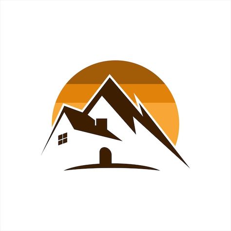 Mountain resort hotel logo design inspir... | Premium Vector #Freepik #vector #roof-icon #home-icon #roof-logo #house-symbol Resort Logo Design Ideas, Hotel Logo Design Ideas, Homestay Logo, House Logo Design Ideas, Logo For Hotel, Resort Logo Design, Cabin Logo, Roof Logo, Tom And Jerry Photos