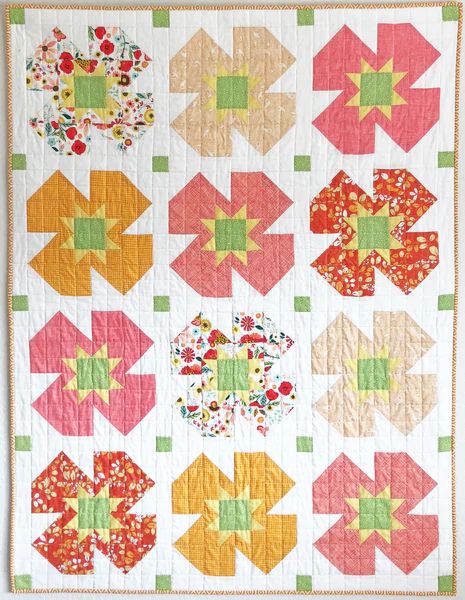 Summer Garden Quilt Pattern - Running Stitch Quilts Garden Quilt Pattern, Colchas Quilting, Flower Quilt Patterns, History Of Quilting, Spring Quilts, Start Quilting, Flower Quilts, Blog Art, Beginner Quilt Patterns