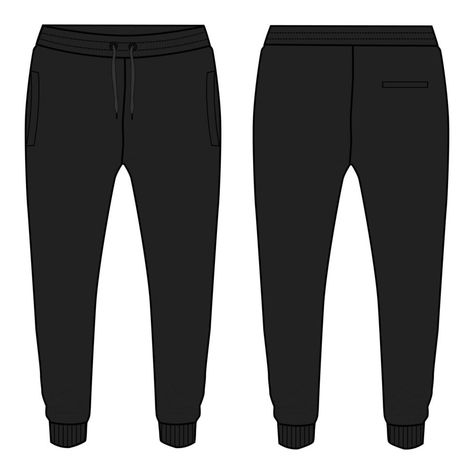 Joggers Sketch, Sweatpants Sketch, Joggers Template, Sweat Pants Template, Sweatpants Design Template, Joggers Mockup, Fashion Flat Sketch, Color Template, Black Sweats