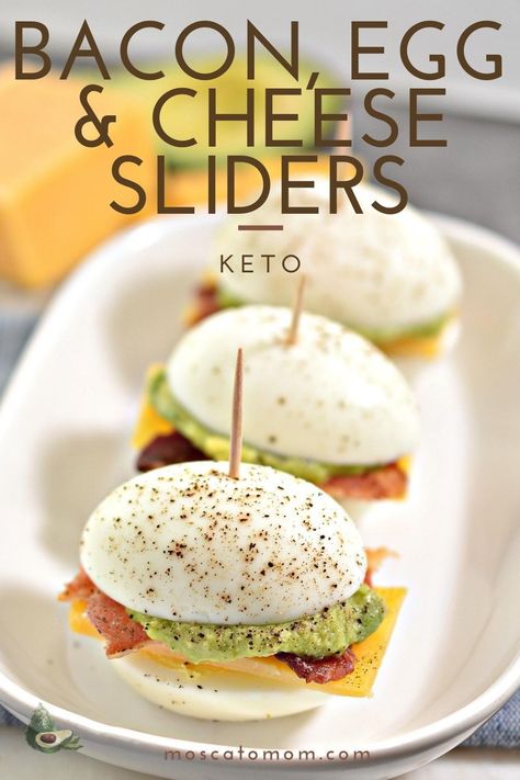 Bacon Egg And Cheese Sliders, Egg And Cheese Sliders, Keto Bacon, Cheese Sliders, Keto Chocolate Chip Cookies, Bacon Appetizers, Bacon Egg And Cheese, Egg And Cheese, Low Carb Appetizers