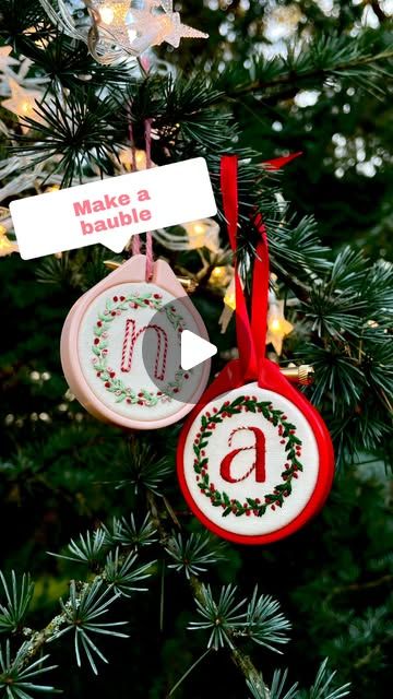 Niamh Wimperis | I can’t stop stitching these baubles with our new Winter Alphabet Stitch and Stitch Letters! They take around an hour from start to finish,... | Instagram Alphabet Stitch, Winter Alphabet, Stitch Letters, Christmas Embroidery, Alphabet, Stitching, I Can, Embroidery, Canning