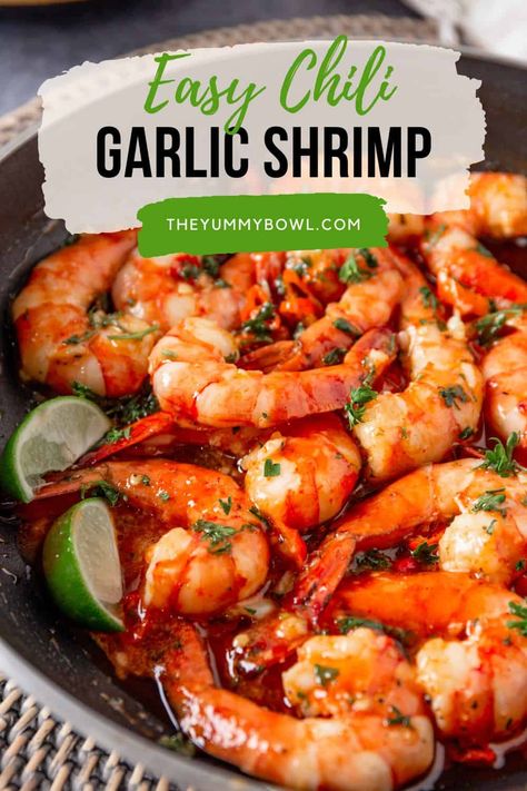 Sweet Chili Garlic Shrimp is packed with aromatic flavors, spicy and garlicky. This great seafood appetizer is easy to make just in 20 minutes. Garlic Chili Shrimp, Chili Prawns Recipe, Chili Oil Shrimp, Shrimp In Sweet Chili Sauce, Sweet Chilli Prawns Recipe, Thai Chili Shrimp Recipe, Chilli Garlic Shrimp, Sweet Chili Sauce Shrimp Recipes, Shrimp With Chili Sauce