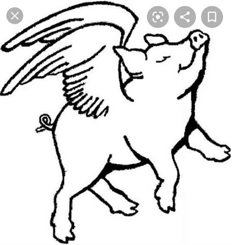 Flying Pig Drawing, Flying Pig Tattoo, Ham Sauce, Art Deco Tattoo, Pig Images, Pig Tattoo, Pig Clipart, Pig Sculpture, Zentangle Animals