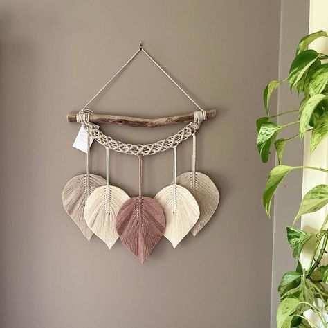 Macrame Collection’s Instagram photo: “These were a request for wheat and cream with pink in the middle. 💞” Wall Macrame, Ceiling Draping, Boho Macrame Wall Hanging, Macrame Wall Hanging Diy, Leaf Wall, Wall Hanging Diy, Painting Art Lesson, Boho Macrame, Macrame Design