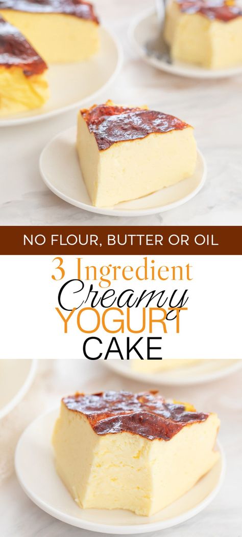 Low Sugar Desserts, Creamy Yogurt, Sugar Free Recipes Desserts, Yoghurt Cake, Yogurt Cake, Low Calorie Desserts, Gf Desserts, Yogurt Recipes, Healthy Cake