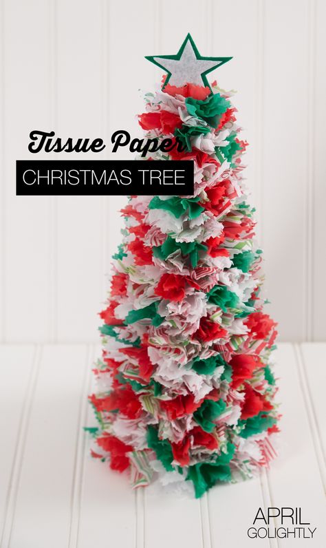 Easy Tissue Paper Christmas Tree Cone Tutorial DIY easy enough for kids crafts and are toddler friendly Christmas Decor Diy Tissue Paper Christmas Decorations, Tissue Paper Crafts For Christmas, Tissue Paper Snowman, Tissue Paper Crafts Christmas, Grinch Tissue Paper Craft, Tissue Paper Christmas Trees, Diy Christmas Decorations For Kids, Christmas Tree Tissue Paper Craft, Snowman Fridge