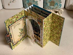 Graphic 45 Projects, Tunnel Box Card Tutorial, Tunnel Cards Ideas, Graphic 45 Cards, Graphic 45 Tutorials, Becca Feeken Cards, Tunnel Cards, Tunnel Book, Spellbinders Dies