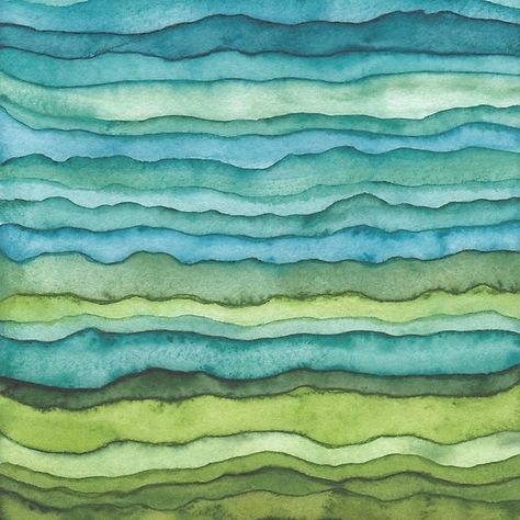 Layered Landscape, Green Waves, Green Wave, Green Watercolor, Free Vector Graphics, Green Pattern, Blue Watercolor, Watercolor Pattern, Free Vector Art