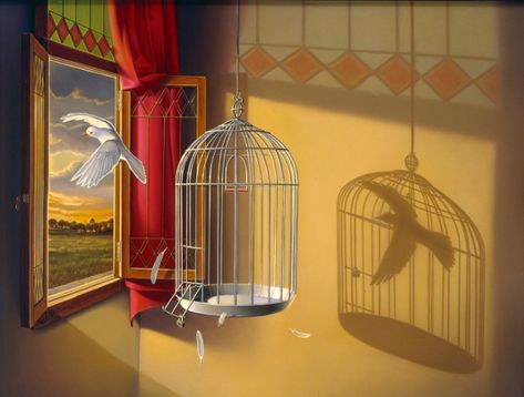 Livre & Preso | Free & Arrested #gaiola #cage #liberdade #freedom #liberty Bird In A Cage, Floral Cards Design, Music Images, Yellow Wallpaper, Bird Cage, Hanging Chair, Box Fan, Surrealism, Art Inspo