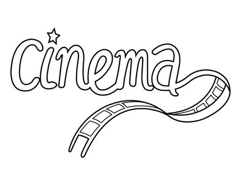 Printable Cinema Coloring Page Cinema Coloring, Coloring Page, Free Printable, Coloring Pages, Color, Colouring Pages